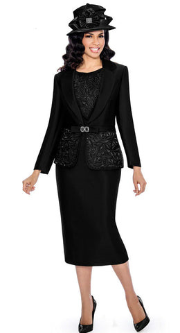 Giovanna Church Suit G1007-Black - Church Suits For Less