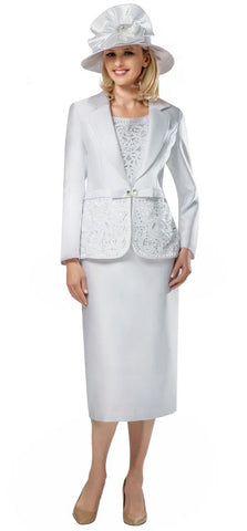Giovanna Church Suit G1007-White - Church Suits For Less