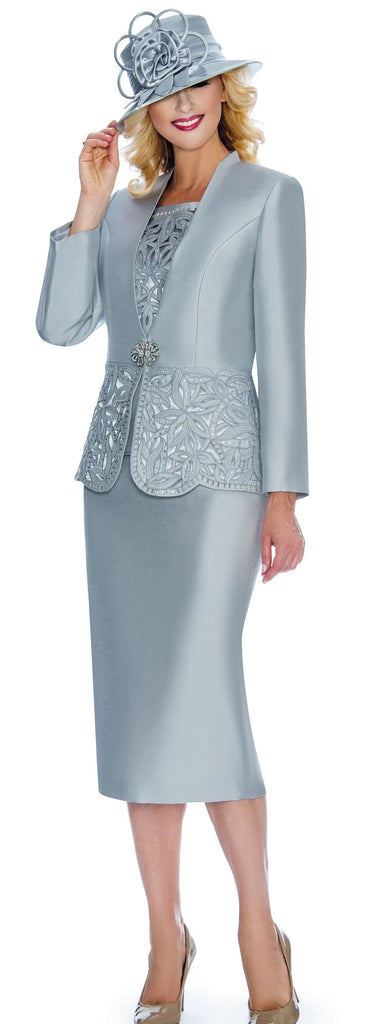 Giovanna Church Suit G1088C-Silver - Church Suits For Less