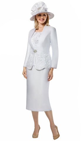 Giovanna Church Suit G1088C-White