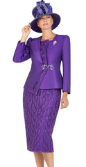 Giovanna Church Suit G1152C-Purple - Church Suits For Less