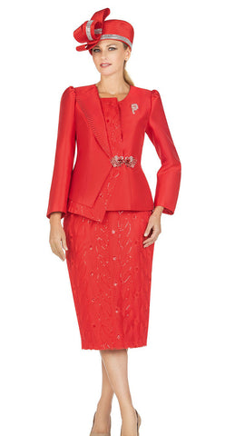 Giovanna Church Suit G1152C-Red - Church Suits For Less