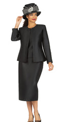 Giovanna Church Suit G1153C-Black - Church Suits For Less