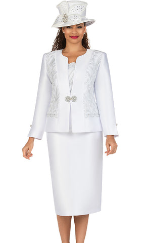 Giovanna Church Suit G1193-White - Church Suits For Less