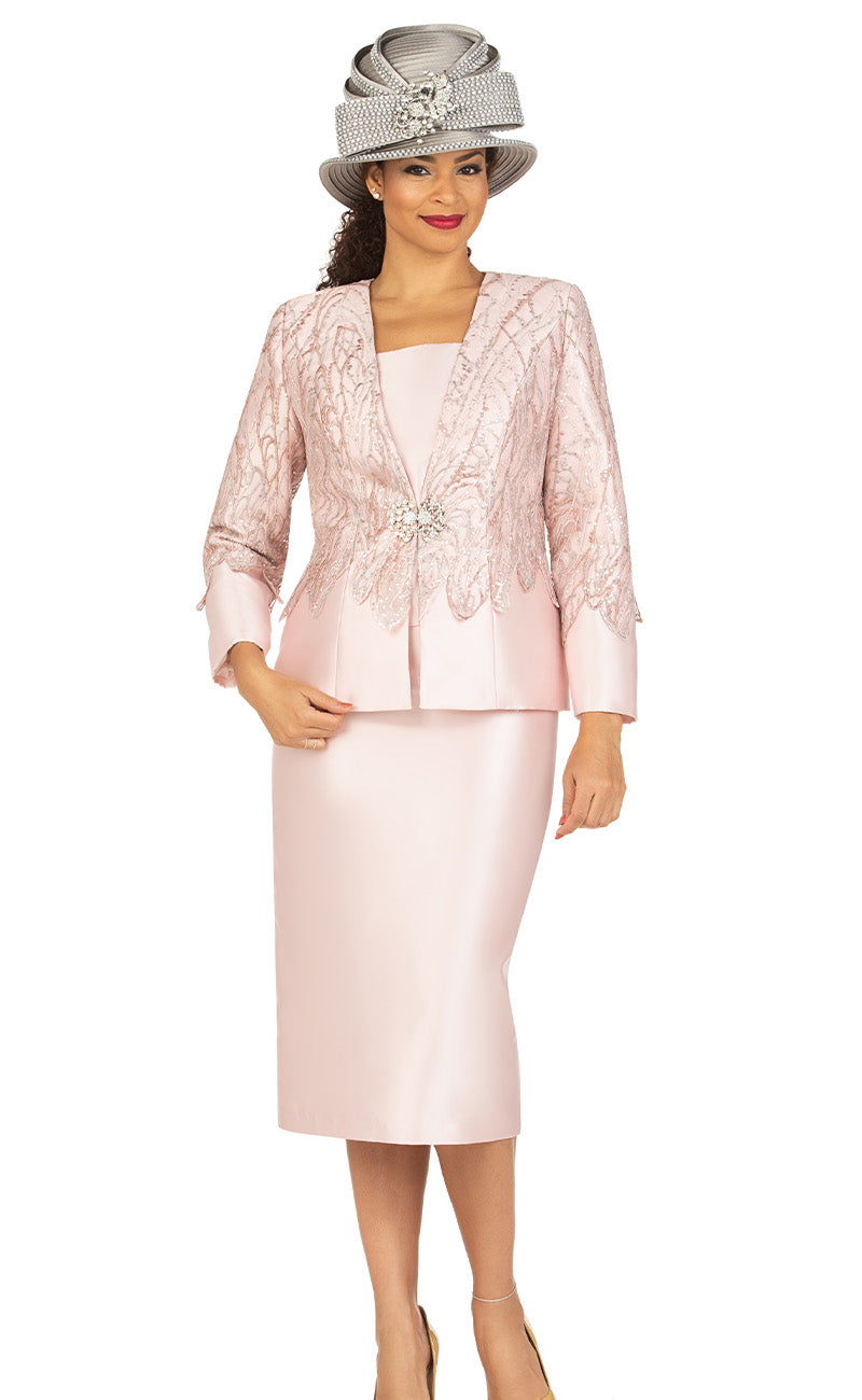 Giovanna Church Suit G1194C-Pale Pink - Church Suits For Less