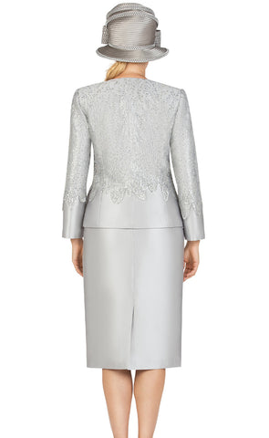 Giovanna Church Suit G1194-Silver - Church Suits For Less