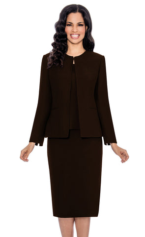 Giovanna Usher Suit S0721-Dark Brown - Church Suits For Less