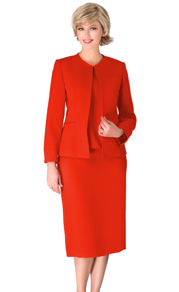 Giovanna Usher Suit S0721-Orange Red - Church Suits For Less