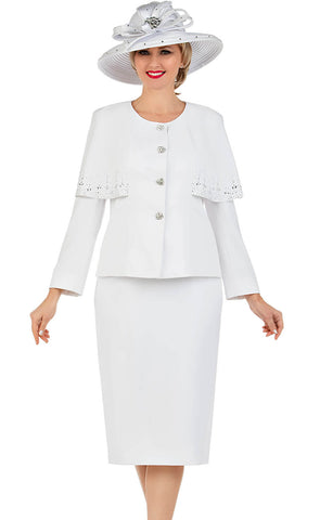 Giovanna Church Suit S0736-White - Church Suits For Less