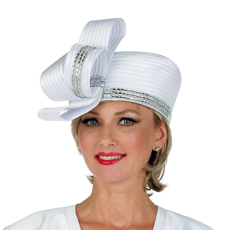 Giovanna Church Hat HR22123-White - Church Suits For Less