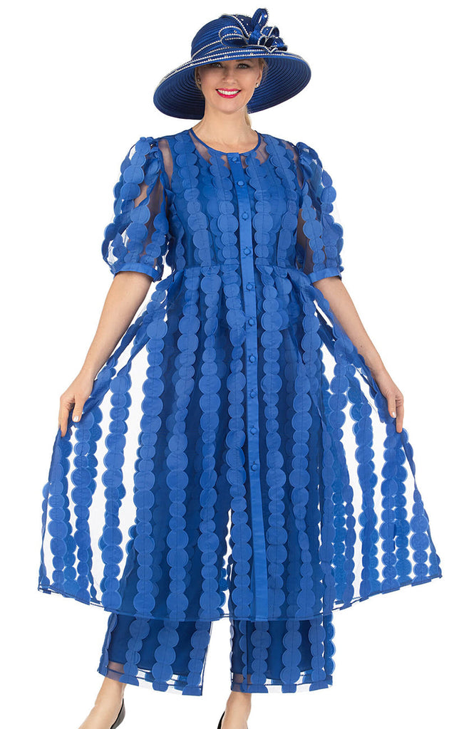 Giovanna Women Pant Set D1628C-Royal Blue - Church Suits For Less