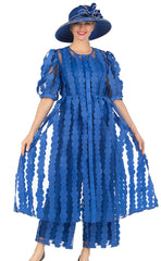 Giovanna Women Pant Set D1628-Royal Blue - Church Suits For Less