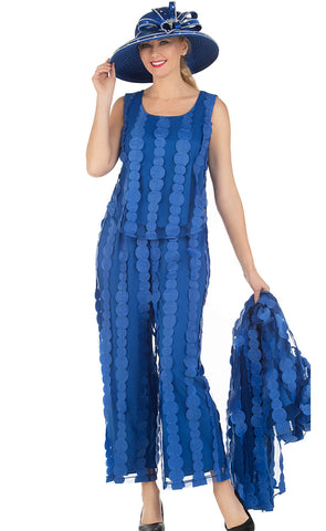 Giovanna Women Pant Set D1628-Royal Blue - Church Suits For Less