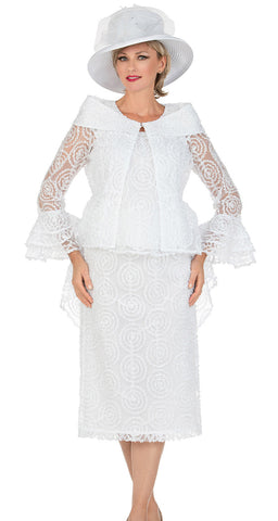 Giovanna Church Suit D1627C-White - Church Suits For Less