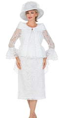 Giovanna Church Suit D1627C-White - Church Suits For Less