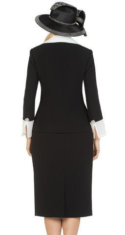 Giovanna Women Suit S0742-Black/White - Church Suits For Less