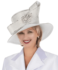 Giovanna Church Hat HR22140-White