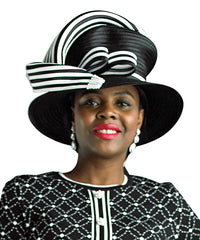 Lily and Taylor Hat H1002 - Black/Ivory - Church Suits For Less