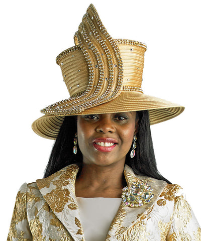 Lily and Taylor Hat H104 - Gold - Church Suits For Less