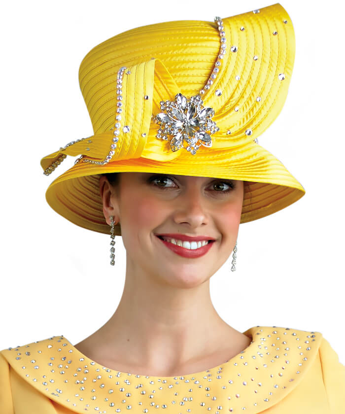 Lily and Taylor Hat H106 - Yellow - Church Suits For Less