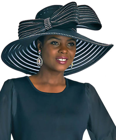 Lily and Taylor Hat H211 - Black - Church Suits For Less