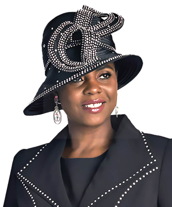 Lily and Taylor Hat H919 - Black - Church Suits For Less
