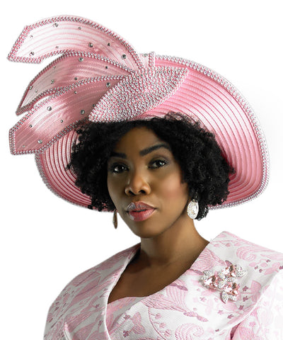 Lily and Taylor Hat H387 - Pink - Church Suits For Less