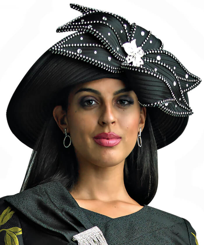 Lily and Taylor Hat H392 - Black - Church Suits For Less