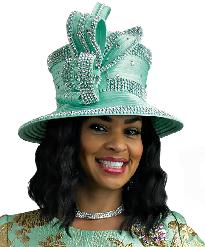 Lily and Taylor Hat H397 - Mint - Church Suits For Less