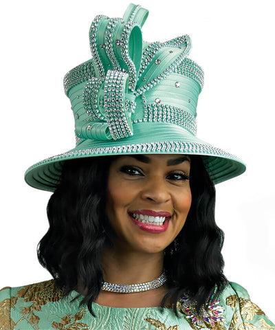 Lily and Taylor Hat H397 - Mint - Church Suits For Less