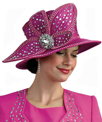 Lily and Taylor Hat H409 - Fuchsia - Church Suits For Less