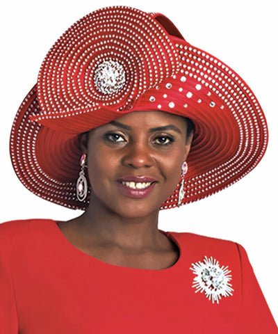 Lily and Taylor Hat H949 - Red - Church Suits For Less