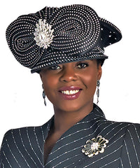 Lily and Taylor Hat H952 - Black - Church Suits For Less