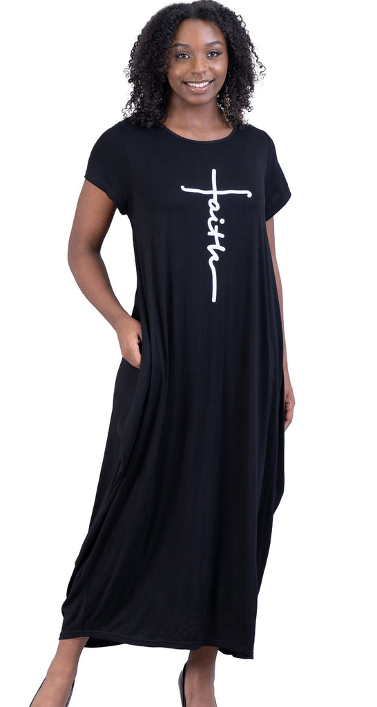 Karachic Dress CHH20022SS-Black - Church Suits For Less