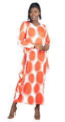 Kara Chic Knit Maxi Dress CHH22094-Red/White - Church Suits For Less