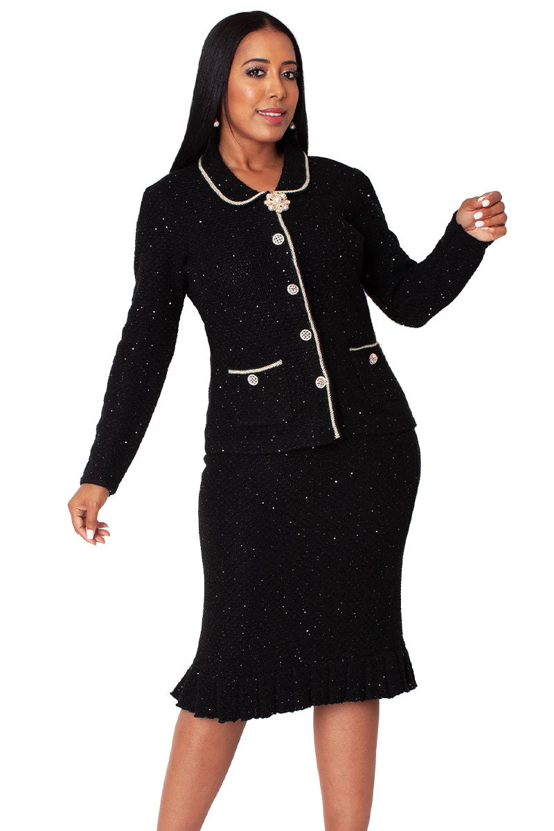knit dress skirt suit Kayla 5378, Black/Multi / 16 Dual Color Formal Wear A alternative_colour: Peach jester product: peach-polka-dot-print-jester-dress It is recommended to Color:M-Lavender