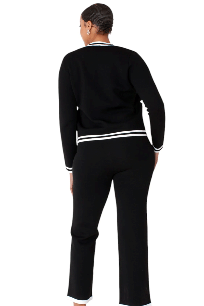 Kayla Knit Pant Suit 58001-Black