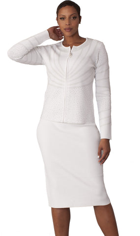 Kayla Knit Suit 5320-White/Silver