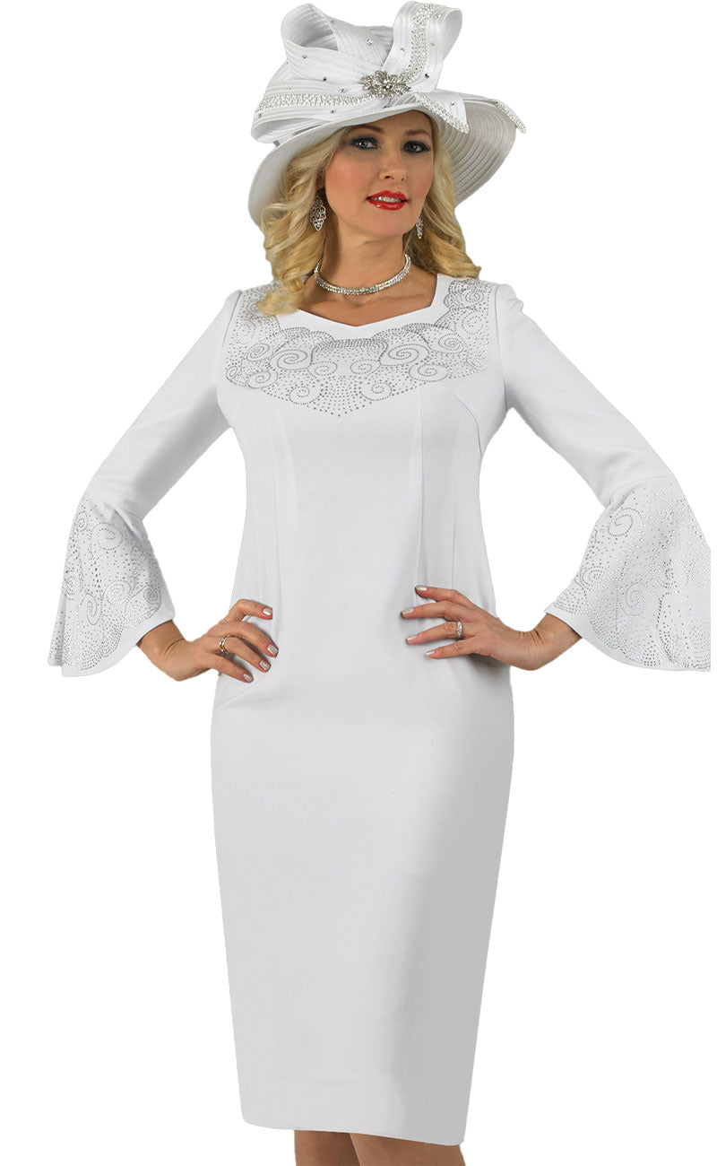 Lily And Taylor Dress 4682-White - Church Suits For Less