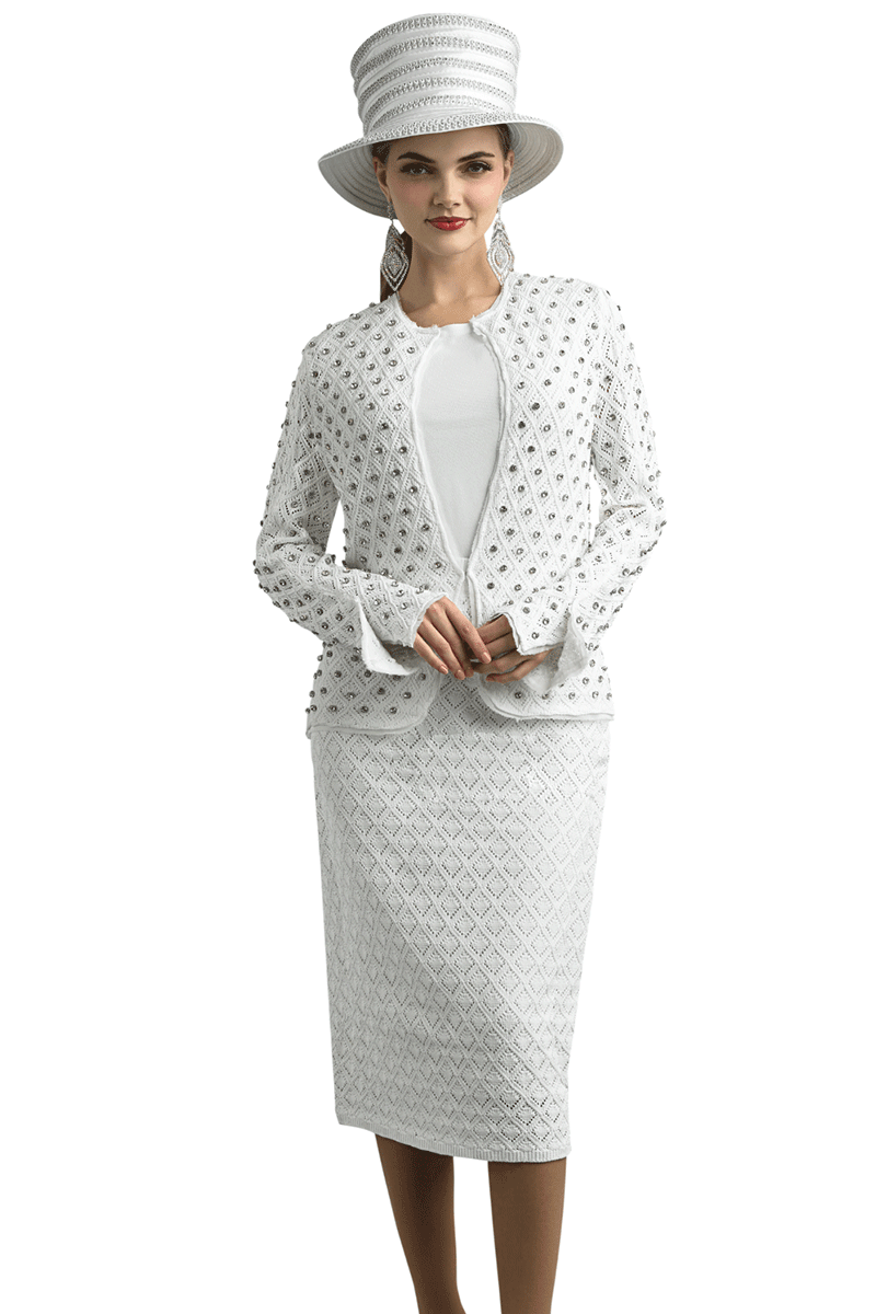 Lily And Taylor Suit 838-White