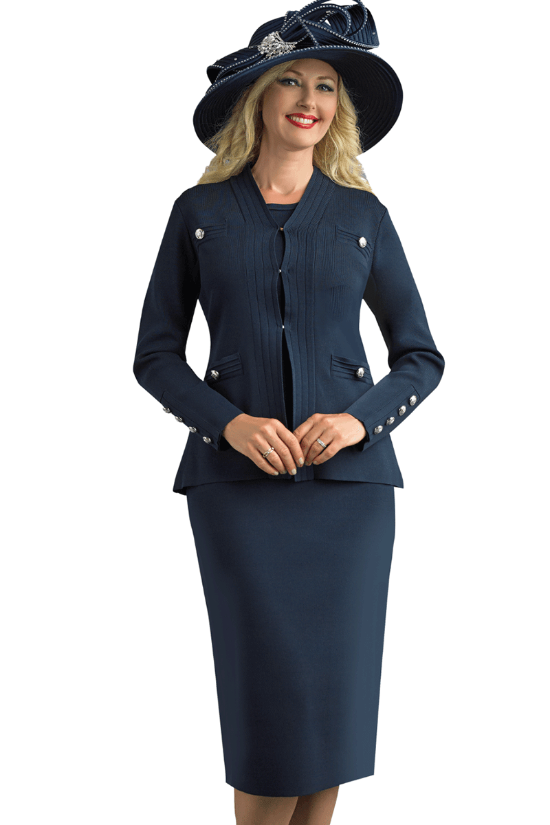 Lily And Taylor Suit 843-Navy