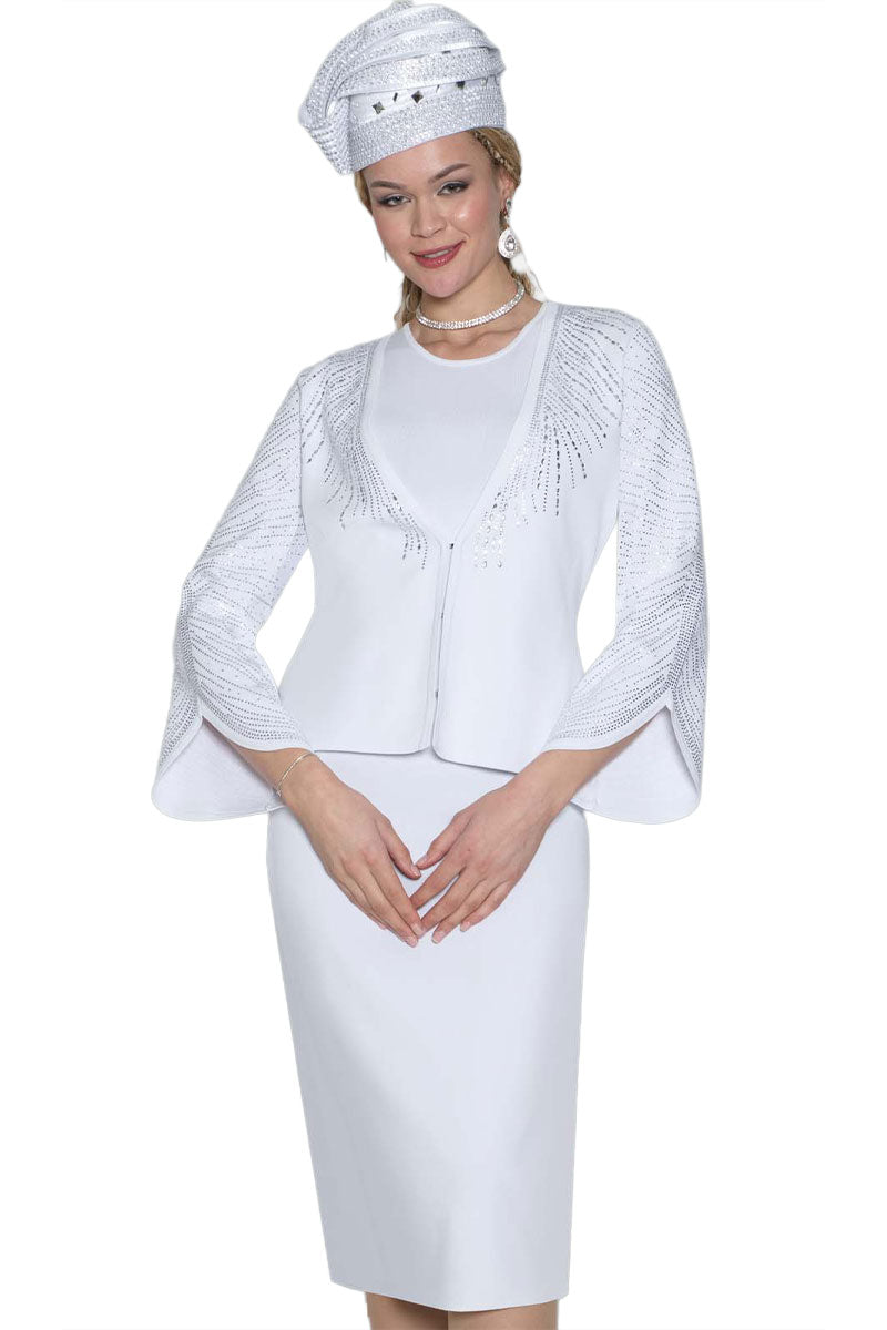 Lily And Taylor Suit 830-White