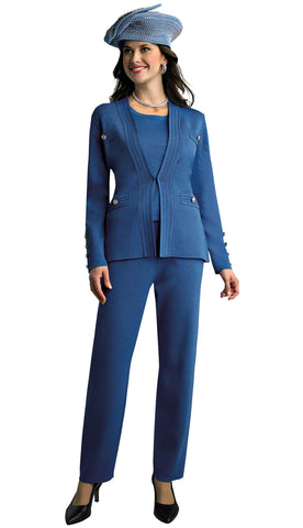Lily And Taylor Pant Suit 780C-Navy