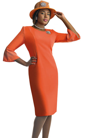 Lily And Taylor Dress 4092-Orange - Church Suits For Less