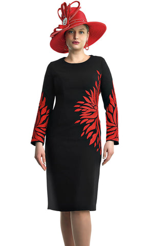 Lily And Taylor Dress 4847-Black/Red - Church Suits For Less