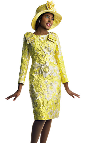Lily And Taylor Dress 4862-Yellow/Gold - Church Suits For Less
