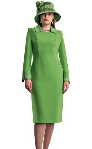 Lily And Taylor Dress 4879-Apple Green - Church Suits For Less