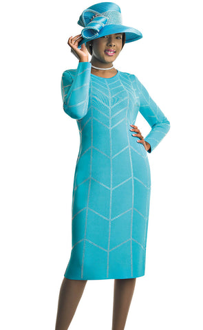 Lily And Taylor Dress 602-Turquoise - Church Suits For Less