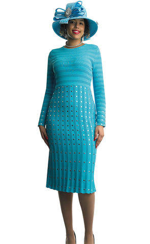 Lily And Taylor Dress 908-Turquoise - Church Suits For Less