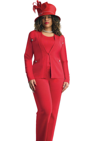 Lily And Taylor Pant Suit 780-Red